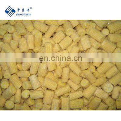 Sinocharm BRC A approved IQF Baby Corn Cut Frozen Baby Corn Cut