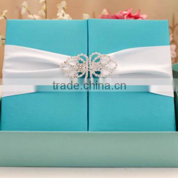 2016 Hot Sale Popular Romantic Fancy Wedding Invitation Silk Boxes