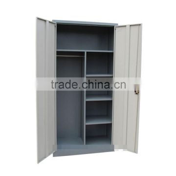 (DL-W1) Swing Double Door Steel wardrobe cabinet with combination lock