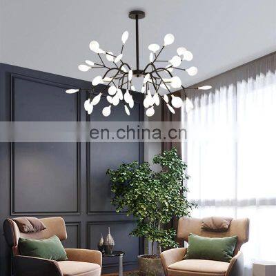 Modern Tree Branch Led Chandelier Light Acrylic Firefly G4 Chandeliers Ceiling Lamp For Kitchen Art Decor Hanging Light Fixture