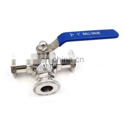 Sanitary Stainless Steel 316 Tri Clamp 3 Way Economical Ball Valve
