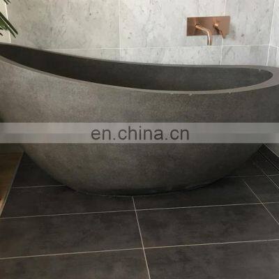 Hot Sale Freestanding Round Bathtub, Black Granite Bathtub photo-5