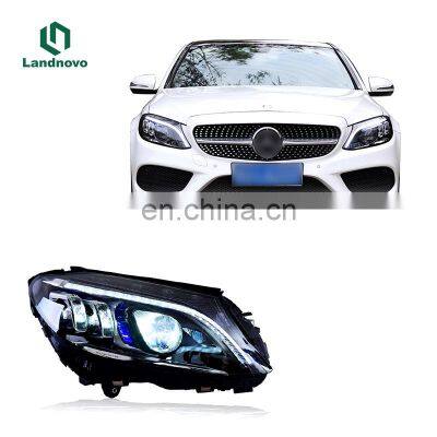 landnovo car accessories headlamp for 2015-2020y Mercedes Benz w205 c200 c260 c300 led head lamp