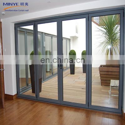 High performance stylish prefabricated folding doors heat insulated aluminum folding door for large view