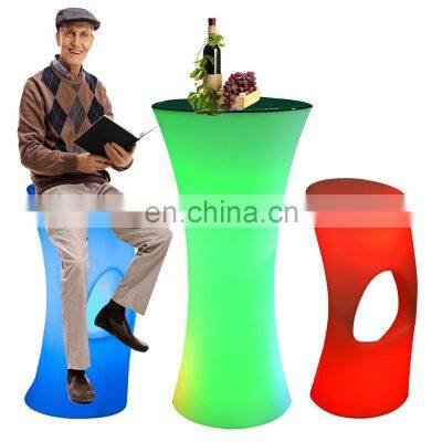 cordless rechargeable luminous glow illuminated outdoor event night club lounge led light  bar furniture chairs tables sofa set