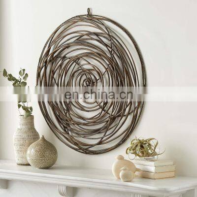 Unique Circle ROund Hand Crafted Rattan Wall Art WIcker Wall decoration Wholesale Vietnam Manufacturer