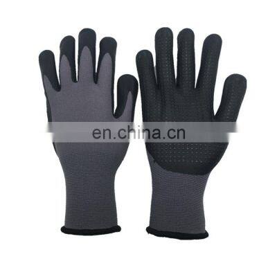 Micro-touch Exam Work Safety Gloves Printed Nitrile High Quality Half Coated with Silicone Construction, Industrial Work S - XXL