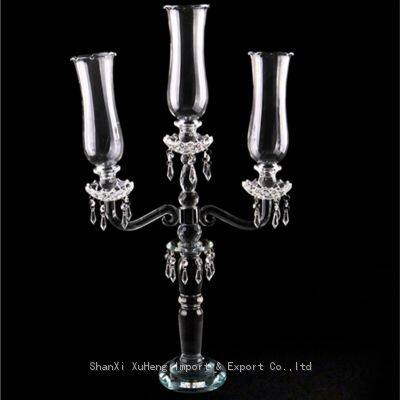 Event Wedding Table Decoration Centerpieces 5 Arms Clear Tall Crystal Candelabra photo-2