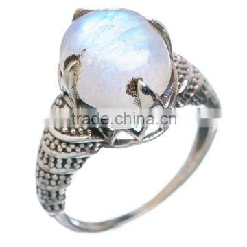 RAINBOW MOON STONE 925 STERLING SILVER RING ,925 STERLING SILVER JEWELRY WHOLE SALE,JEWELRY EXPORTER