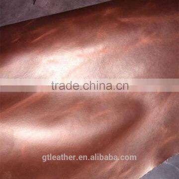 Genuine finished shiny leather for men dress shoes leather