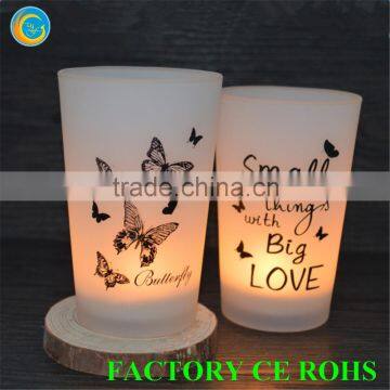 2016 New Glass Candle Holder with Butterflies for wedding                        
                                                Quality Choice