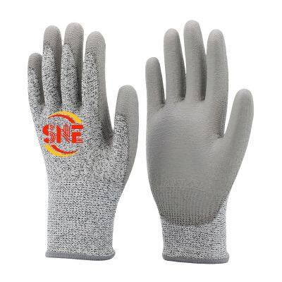 Snellsafety  Seamless Knit Polyurethane Coated Gloves Cut C Work  Safety Glove