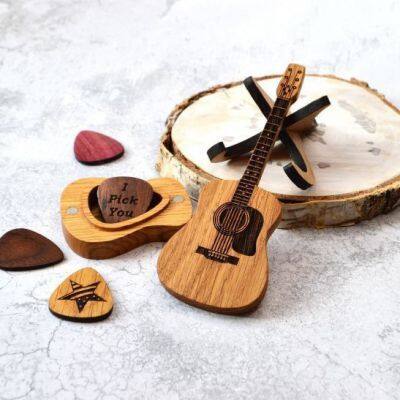 Wooden Acoustic Guitar Pick Box photo-4