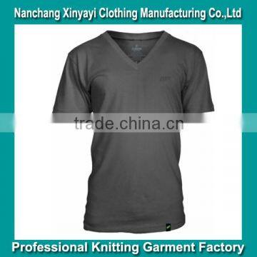 Deep V Neck T Shirts for Men Black T Shirt / Plain T Shirts Wholesale China / T Shirt Knit Yarn Men Clothing