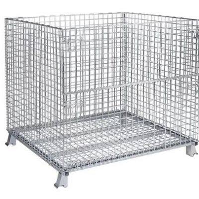 European Metal Folding Wire Mesh Storage Cage Stillage for Wine Bottles