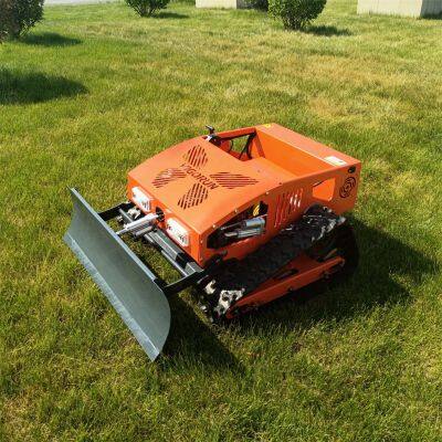 Hybrid Industrial Rubber Track 800Mm Rechargeable Battery Wheeled Remote Control Lawn Mower