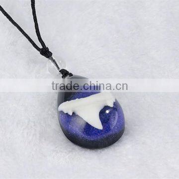 Colorful Shark Teeth Resin Crystal Necklace photo-4
