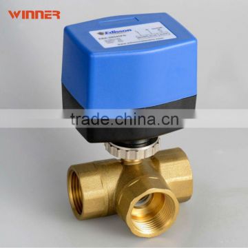 3 way electric motorized ball valve for central air conditioner control