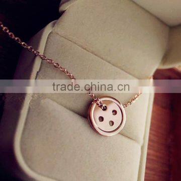 Latest Design Beads Necklace Rose Gold Button Lucky Necklace photo-3