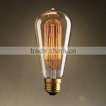 ST58 squirrel cage filament shape decoration antique tungsten lamp