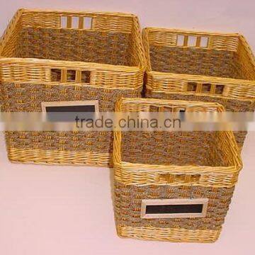 Set of 3 trunks made of espresso seagrass + C20 willow