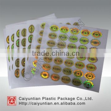 custom printed foil stickers with different flavors