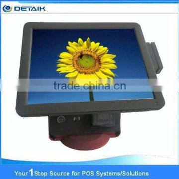 DTK-POS1533 OEM Accepted 15 Inch All In One Touch Screen POS System with MSR VFD220 Customer Display