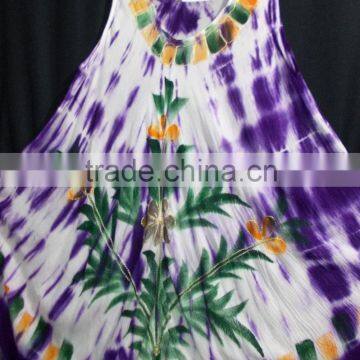 Beautiful purple brush printed long umbrella dress for girls long dresses for wholesale of hand painted