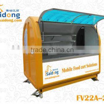 New type food cart trailer CE ISO9001 approve kiosk food cart with wheels