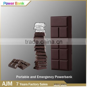 chocola battery charger gift power bank OEM chocolate mobile power bank for promotion