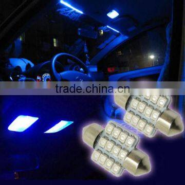 2x Blue 1.25" 31mm 12-SMD DE3175 DE3022 LED Bulbs For Car Interior light OY-1