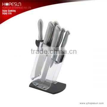 Chef line knife set with acrylic block