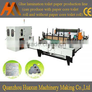 Automatic bathroom tissue equipment embossed rewinding toilet paper producing machine