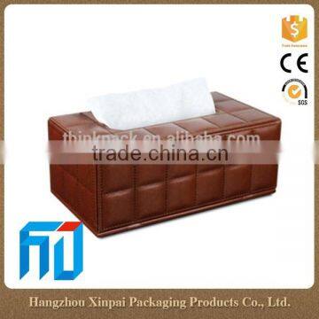 China brown leather new paper tissue box design