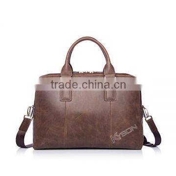 2015 Men Genuine Leather Briefcase Bags Business Laptop Tote Bag factory in Guangzhou