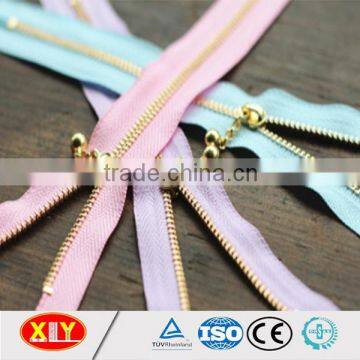 Shenzhen Xly Zipper Manufacturer Golden Brass Metal Zipper