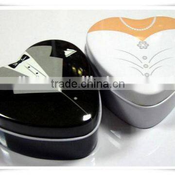 manufacture wedding heart shape favor box for candy bridegroom bride tin box