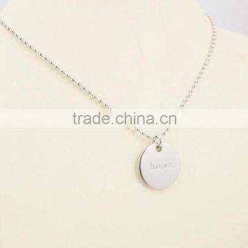 Stainless Steel Custom Logo Round Engraving Tag Necklaces photo-2