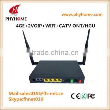 4GE+2VOIP+WIFI+CATV GPON ONT HGU huawei OLT compatible