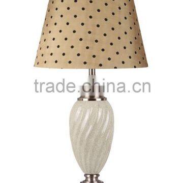 contemporary ceramic table lamp with dot fabric shade