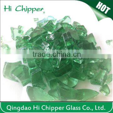 Hi Chipper tempered fire pit glass-Green with mirror reflection