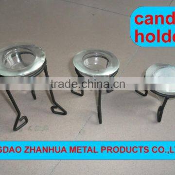 Painted Scroll Design Metal Candle Holder photo-5