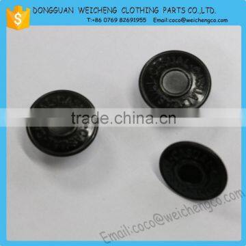 Metal jeans button with shank./Customized designs are acceptable/18mm gunmetal plating metal jeans button for jeans