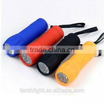 Super Bright Promotion Mini 9 LED Flashlight With Rubber Coating for Outdoor Camping Use AAA Battary Mini 9 Leds Lamp photo-6