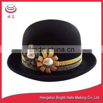 2016 Girl's Vintage Wool Felt Bowler Hat