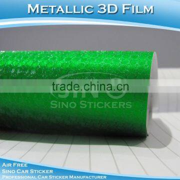 5FTx65.6FT Air Free Metallic 3D Green Chrome Adhesive Sticker Paper