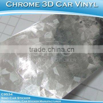 Self Adhesive Chrome 4D Mosaic Car Wrap Film 1.52x30m