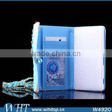 Hot New Products 2015 Trifold Design for Sony Xperia Z3 Wallet Case With Elegant Chain photo-3
