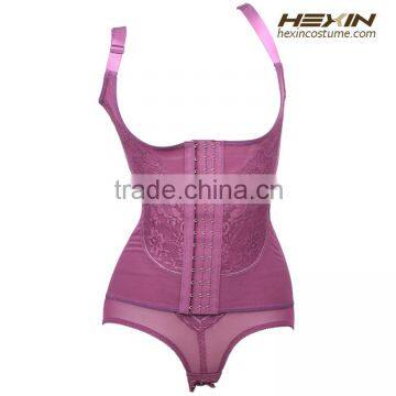 Purple Strappy Lace Plus Size Underbust Corset Waist Cincher