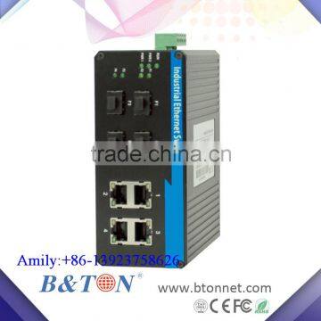 4*1000M Fiber+ 4*100M RJ45 IP40 IP40 protection Gigabit Industrial Ethernet Switch